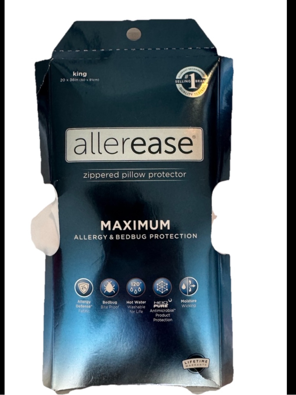 Lot Of 4 King AllerEase Zip Pillow Protectors-Moisture Wicking, Allergy, Bedbug
